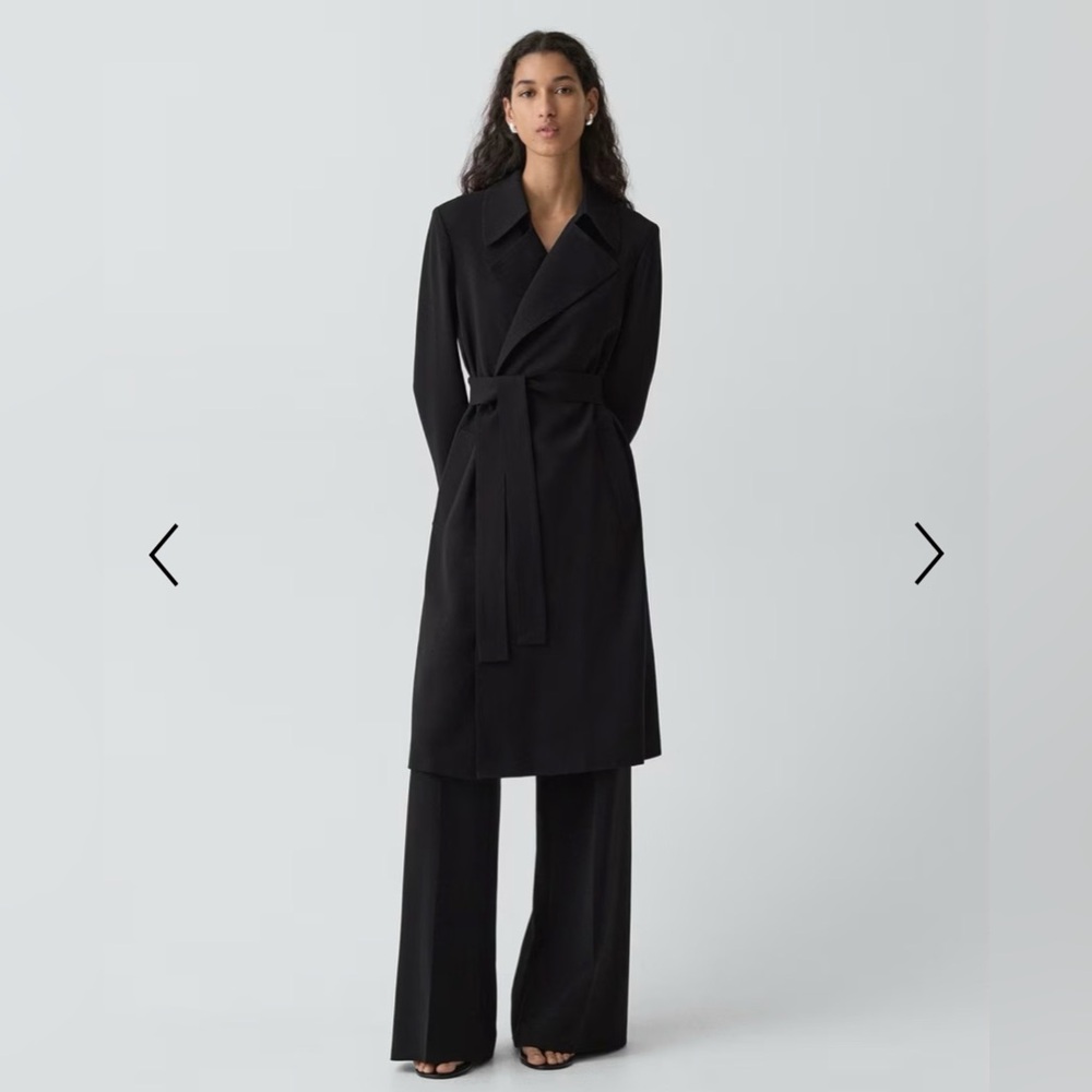 Theory Oaklane Trench Coat in Admiral Crepe